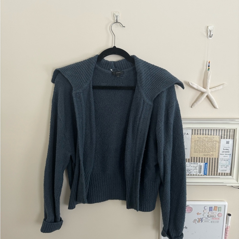 NWOT J.CREW women’s Size large dark Teal sweater cardigan